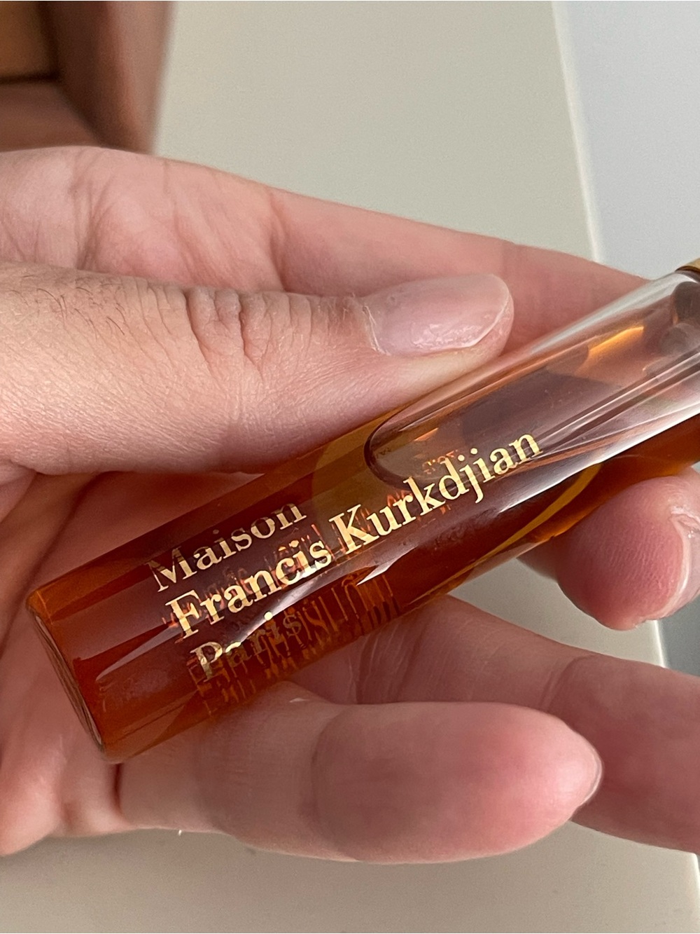 Maison Francis Kurkdjian Grand Soir Travel Spray in Amber with Gold